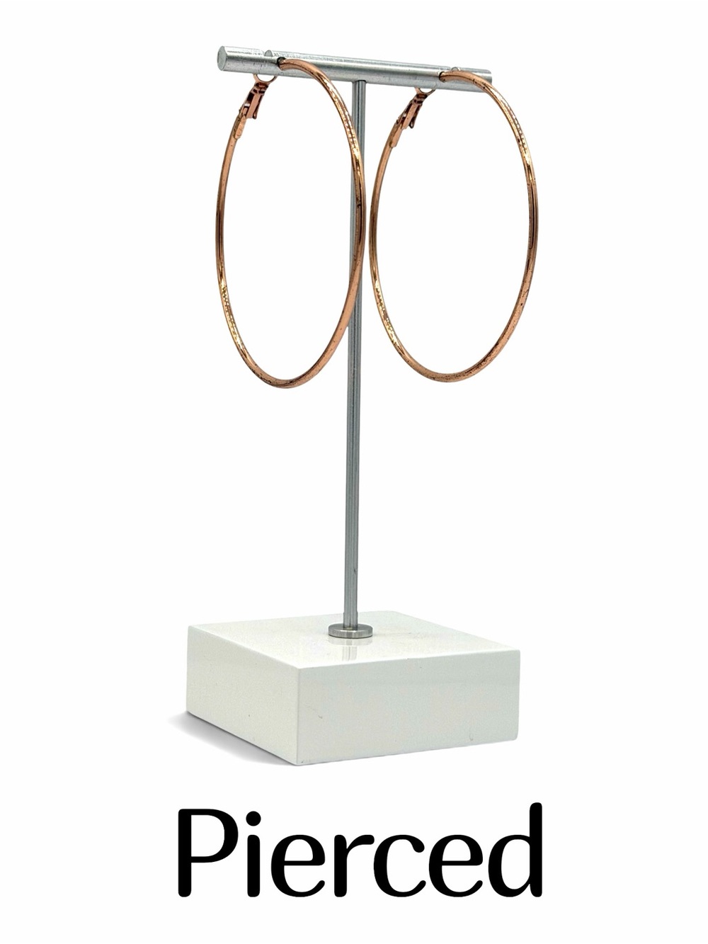 Rose Gold Large 2.5” Hoop Earrings Lever Back Woman’s Fashion Jewelry